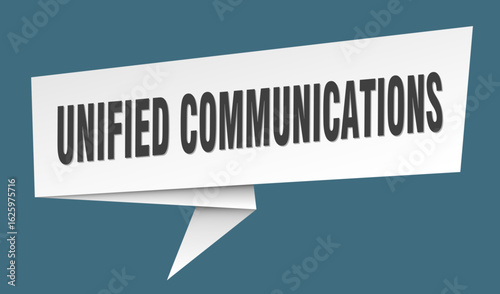 unified communications banner. unified communications speech bubble, label, sticker, sign template