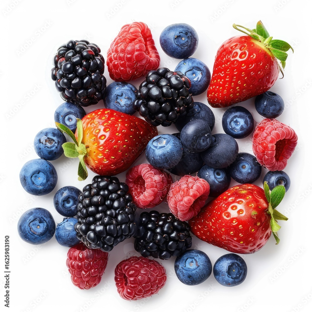 Fototapeta premium Assorted berries in a vibrant cluster