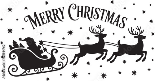 santa's sleigh silhouette