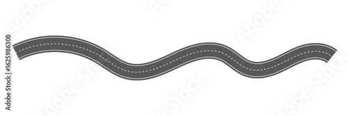 Top view on road map. Curve highway roadway. Vector infographic
