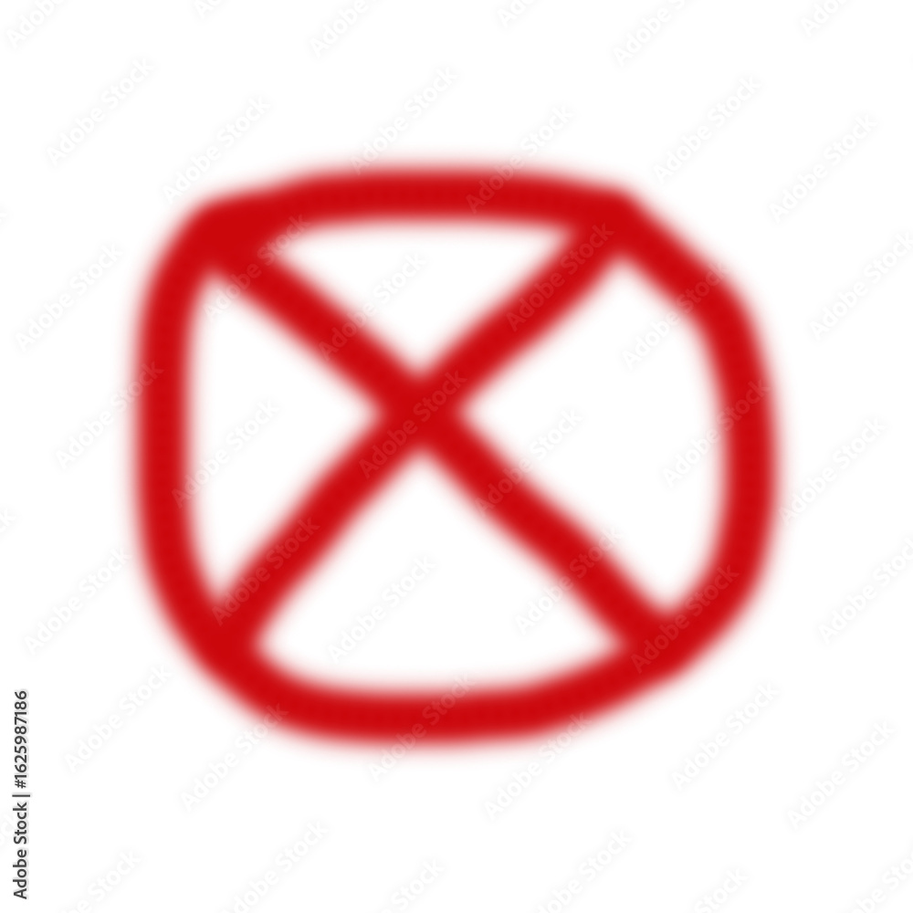 Obraz premium Illustration of a red cross mark inside a circle, indicating error, cancellation, or a negative response, isolated on transparent background