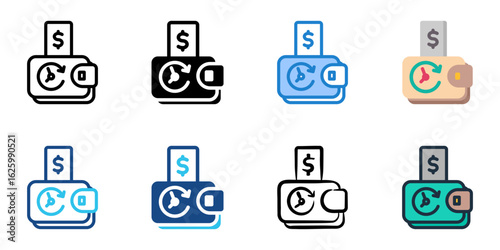 Buy now pay later icon set multiple style collection 
