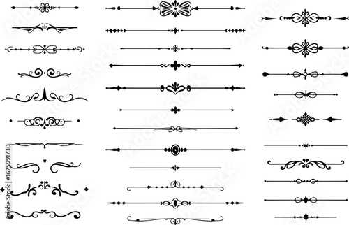 Elegant Decorative Divider Collection Vector Bundle