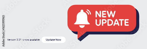New Update Notification with Bell Icon, Available Version 3.21, and Update Now Button