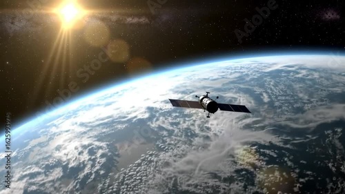 Wallpaper Mural satellite orbiting earth Torontodigital.ca