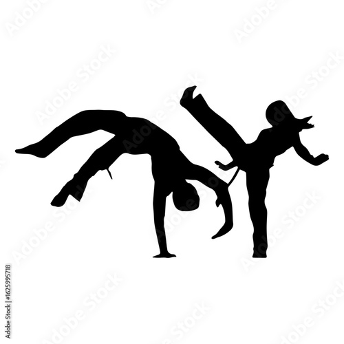 Capoeira Couple Dancing Vector - Brazilian Martial Arts Dance Illustration