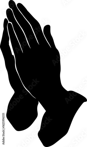Wallpaper Mural Black silhouette of praying hands clasped together in a gesture of faith and devotion Torontodigital.ca