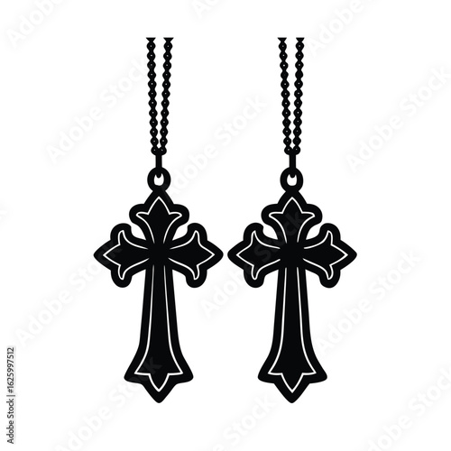 Cruz colgante para gemelos recién bautizados