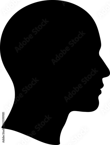 Wallpaper Mural Profile of a human head silhouette against a white background symbolizing thought and identity silhouette Torontodigital.ca