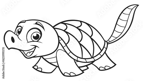 Cute cartoon animal, cute zoo pictures, coloring book pages for kids. Isolated line art on a white background