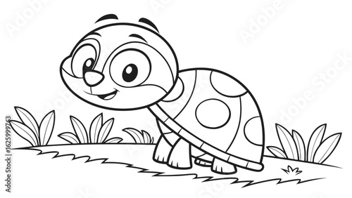 Cute cartoon animal, cute zoo pictures, coloring book pages for kids. Isolated line art on a white background