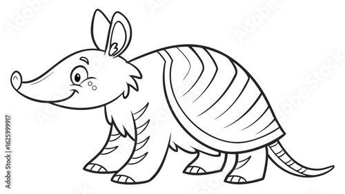 Cute cartoon animal, cute zoo pictures, coloring book pages for kids. Isolated line art on a white background