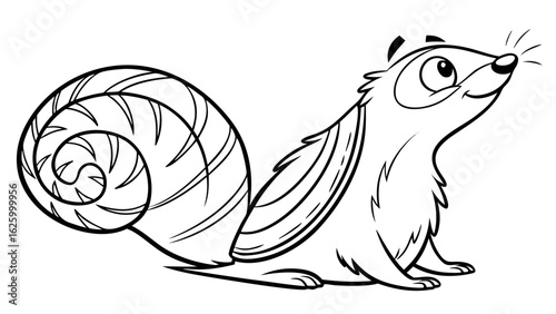 Cute cartoon animal, cute zoo pictures, coloring book pages for kids. Isolated line art on a white background