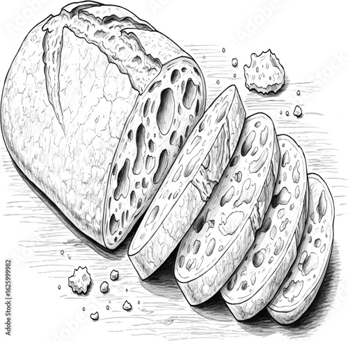 Hand-Drawn Focaccia Bread with Herbs
