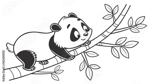 Cute cartoon animal, cute zoo pictures, coloring book pages for kids. Isolated line art on a white background