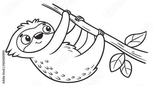 Cute cartoon animal, cute zoo pictures, coloring book pages for kids. Isolated line art on a white background