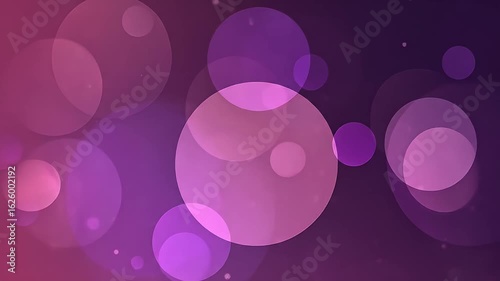 Abstract pink background with floating translucent circles of varying sizes