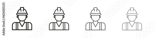 Worker icon outline vector pack. Best for web, mobile, ui