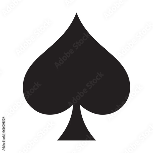 spades card suit icon vector. Poker, card game, casino symbol