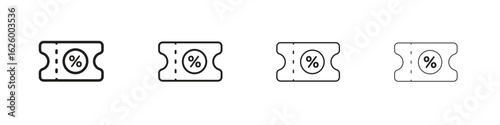 Voucher icon outline vector pack. Best for web, mobile, ui