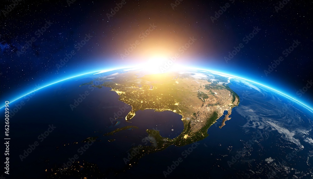 Obraz premium Earth's view of North America