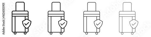 Travel insurance icon outline vector pack. Best for web, mobile, ui