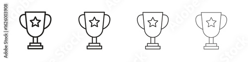 Trophy icon outline vector pack. Best for web, mobile, ui