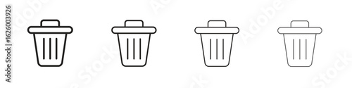 Trash icon outline vector pack. Best for web, mobile, ui