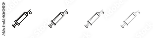 Syringe icon outline vector pack. Best for web, mobile, ui