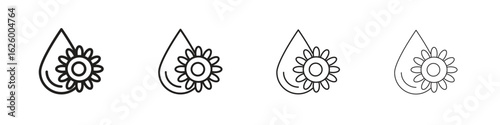 Sunflower oil icon outline vector pack. Best for web, mobile, ui
