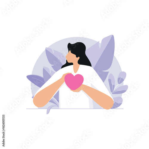 Love yourself, Mental Health and Psycho therapy, International Women's Day and Mother's Day concept