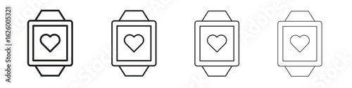 Smartwatch icon outline vector pack. Best for web, mobile, ui