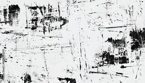 Abstract black and white grunge texture with scratched surface. Grunge distressed texture. Monochrome grunge texture.