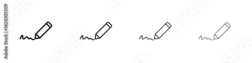 Signature icon outline vector pack. Best for web, mobile, ui