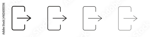 Sign out icon outline vector pack. Best for web, mobile, ui