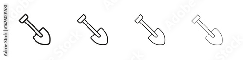 Shovel icon outline vector pack. Best for web, mobile, ui