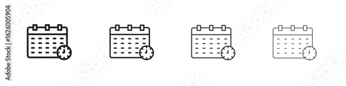 Schedule icon outline vector pack. Best for web, mobile, ui