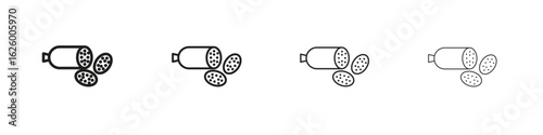 Sausage salami icon outline vector pack. Best for web, mobile, ui