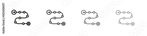 Roadmap icon outline vector pack. Best for web, mobile, ui