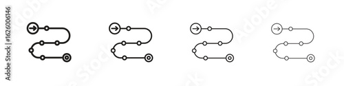 Roadmap icon outline vector pack. Best for web, mobile, ui