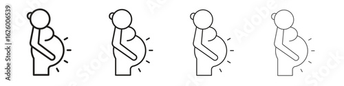 Pregnancy icon outline vector pack. Best for web, mobile, ui