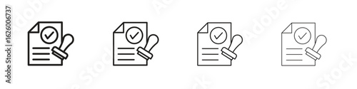 Permit icon outline vector pack. Best for web, mobile, ui