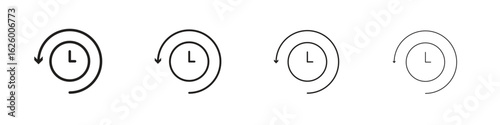 Past time icon outline vector pack. Best for web, mobile, ui