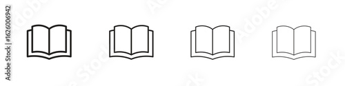 open book icon outline vector pack. Best for web, mobile, ui