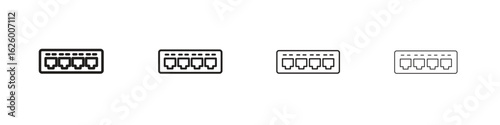 Network switch icon outline vector pack. Best for web, mobile, ui