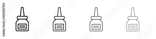 Nasal spray bottle icon outline vector pack. Best for web, mobile, ui