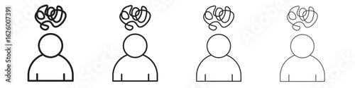 Mental disorder icon outline vector pack. Best for web, mobile, ui