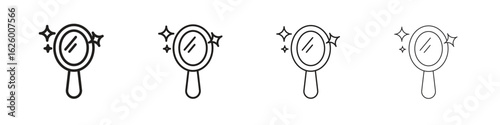 Makeup mirror icon outline vector pack. Best for web, mobile, ui