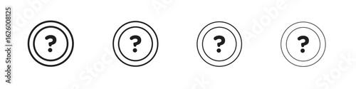 Interrogation icon outline vector pack. Best for web, mobile, ui