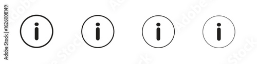 Info icon outline vector pack. Best for web, mobile, ui